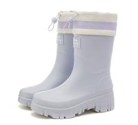 AONEGOLD Womens Rain Boots Ladies Short Chelsea Booties Non Slip Waterproof Rubber Rain Shoes Fashion Lightweight Wellington Boots Outdoors Garden Walking Hiking (S600 Bluegray,7.5 UK)