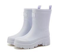 AONEGOLD Womens Rain Boots Ladies Short Chelsea Booties Non Slip Waterproof Rubber Rain Shoes Fashion Lightweight Wellington Boots Outdoors Garden Walking Hiking (Bluegray,4 UK)