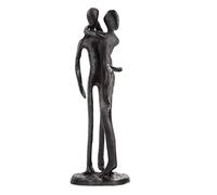 Aoneky Cast Iron Couple Sculpture, 6th of Love Wedding Anniversary Love Statue with Soft Padded Bottom, Romantic Ornament for Shlef Table Decor (Arm Neck Hug Kiss)
