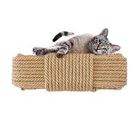 Aoneky Cat Scratching Sisal Rope 6mm/ 8mm/10mm Thick Jute Rope for Repairing Cat Post Pole Tower, Cat Tree Rope 33FT-328FT, Hemp Rope for Crafting Project (164FT, 6mm)