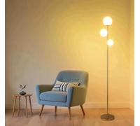 AONELAS 3 Globe Mid Century Modern Floor Lamp for Living Room, Contemporary Gold Lamp with Frosted Glass Shade and Bulbs Included, LED Standing Tall Pole Lamp for Bedrooms, Office - Antique Brass
