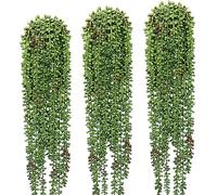 AONELAS 3 Pcs String of Pearls Plant Artificial Hanging Succulents Plants for Home Garden Decor (Pots Not Included)