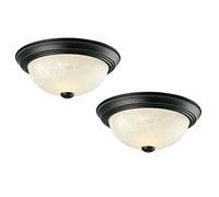 AONELAS Design House 587519 Traditional 2 Pack 2-Light Indoor Dimmable Ceiling Light with Alabaster Glass for Bedroom Hallway Kitchen Dining Room, Oil Rubbed Bronze, 11-Inch