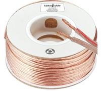 AONELAS Kinter Cable 100ft 16-Gauge Audio Stereo Speaker Wire Cable, 100 Feet, 30.48 Meters, 2 Conductor, Polarity Marked, Flexible Clear PVC, CCA, Home Theater, HiFi, Surround or Auto Amps