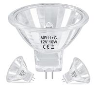 AONELAS MR11 Halogen Bulb 10W 12V FTD Spotlight Bulb with Long Lifespan,GU4 Bi-Pin Base,Dimmable MR11 Bulbs with Glass Cover for Landscape,Accent,Track Lights,Fiber Optics,2700K Warm White,2 Pack