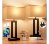 AONELAS Nightstand Table Lamps for Bedrooms Set of 2 - Touch Bedside Lamp with USB C+A, 3 Way Dimmable Living Room Lamps for End Tables Set of 2, Modern Night Stand Lamps for Bed Side Guest Room