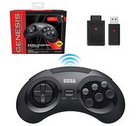 AONELAS Retro-Bit Sega Genesis 2.4 Ghz Wireless Controller for Sega Genesis Original/Mini, Switch, PC, Mac - Includes Controller, 2 Receivers & Storage Case (Black)
