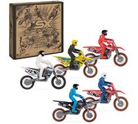 AONELAS Supercross, Authentic 5-Pack of 1:24 Scale Die-Cast Motorcycles with Rider Figure, Toy Moto Bike for Kids and Collectors Ages 3 and up