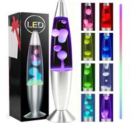 AONESY 7 Color Auto Changing Liquid Motion Lamps: 13.5'' Soothing Motion Lamp for Kids Adults | Relaxing Mood Lighting Glitter Table lamp for Stress Relief & Focus | Retro Mood Lamp Home Decor
