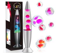 AONESY LED Liquid Motion Lamps 13.5''Colour Changing Lamp White Liquid & Pink Wax Lamps for Adults Kids Gift for Christmas Birthday Mood Light for Bedroom Home Decor