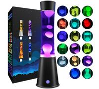 AONESY Motion Lamp - 15.5" Relaxing Liquid Mood Light for Adults and Kids, Mood Lamp for Stress Relief, 17 Color Changing Night Light (Black Base, White Wax and Water)