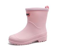 AONETIGER Rain Boots Women Waterproof Non Slip Short Shoes Chelsea Comfortable Fashion Garden Rubber Shoes(Pink,6.5 UK)