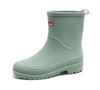AONETIGER Rain Boots Women Waterproof Non Slip Short Shoes Chelsea Comfortable Fashion Garden Rubber Shoes(Green,6.5 UK)