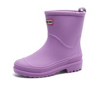 AONETIGER Rain Boots Women Waterproof Non Slip Short Shoes Chelsea Comfortable Fashion Garden Rubber Shoes(Purple,3.5 UK)