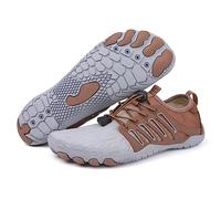 AONETIGER Water Shoes Mens Women Quick Dry Aqua Shoes Non-Slip Swim Snorkeling Surf Beach Shoes Lightweight Breathable Yoga Barefoot Shoes(818 Grey,5UK)