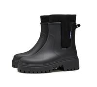AONETIGER Wellington Boots Women Wellies Boots Waterproof Rain Boots Ladies Comfortable Chelsea Boot Fashion Ankle Booties (926 Black,6.5UK)