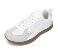 AONETIGER Wide Fit Trainers for Men Lightweight Breathable Barefoot Shoes Minimalist Flexible Walking Shoes for Running Gym Office Daily Use(White 9.5UK)
