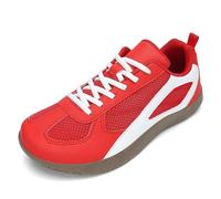 AONETIGER Wide Fit Trainers for Men Lightweight Breathable Barefoot Shoes Minimalist Flexible Walking Shoes for Running Gym Office Daily Use(Red 9.5UK)