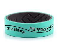 AONEW Silicone Wedding Ring for Men and Women, Cross & Bible Verse Philippians 4:13, Breathable Rubber Wedding Band, Comfort Fit Sports Ring for Crossfit, Gym, Outdoor Lifestyles, Silicone, No