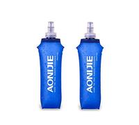 AONIJIE 2 Pack Soft Water Bottle, TPU Collapsible Flask Foldable Bottles for Hydration Pack, BPA-Free, for Running Hiking Cycling Climbing (2 Pcs - 500ml)