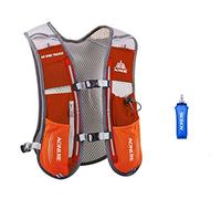 AONIJIE 5L Outdoor Sport Multifunctional Camping Backpack Cycling Running Climbing Hiking Hydration Vest Pack with 500ml Soft Flask (Orange, OneSize)