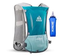 AONIJIE 5L Outdoor Sport Multifunctional Camping Backpack Cycling Running Climbing Hiking Hydration Vest Pack with 500ml Soft Flask (Light Blue, One Size)