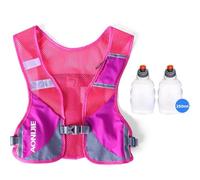 AONIJIE 5L Running Vest for Women & Men, Reflective Hydration Backpack, Lightweight and Adjustable Hydration Pack for Outdoor Sports, Cycling, Climbing and Hiking (rose and 250ml bottle)