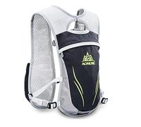AONIJIE Professional 5.5L Outdoors Mochilas Trail Marathoner Running Race Hydration Vest Hydration Pack Backpack (Gray-New, One Size)