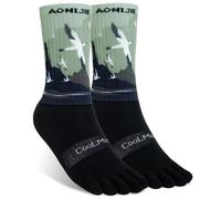 AONIJIE Toe Socks for Men and Women Athletic Hiking Coolmax Socks with toes - Soft Comfortable and Moisture Wicking, E4843#: 2 Pairs/Seagull, Small
