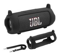 AONKE Case Silicone Compatible with JBL Flip 7 Wireless Portable Bluetooth Speaker with Detachable Shoulder Strap(CASE ONLY) (Black)