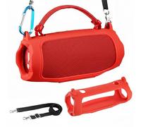 AONKE Silicone Protective Cover with Shoulder Strap, Compatible with JBL Charge 6 Portable Speaker (Red)