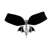 Aonklot Gothic Necklace Bat Costume Women Goth Jewelry Vampire Costume Black Halloween Jewelry Accessories Goth Accessories Bat Costume Vampire Costume Gothic Jewelry Moon Choker, Metal, other