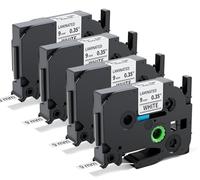 AONOMI TZe-221 Compatible with Brother P-Touch Tapes TZe221 TZE Tape 9 mm × 8 m P touch Label Tape for Brother P Touch Label Maker pt1000 ptd210 pt-h110 p710bt H105, Black on White, 4 Pack