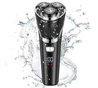 AONOR Electric Shavers for Men, Rechargeable Cordless Razor, Waterproof Wet & Dry 3D Floating Head with LED Display, Black
