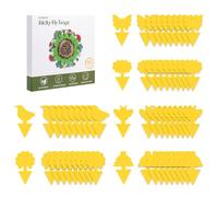 aonova Fruit Fly Traps, Pack 60 Yellow Double-sided Fungus Gnat Sticky Catcher for Plants Indoor and Outdoor Insects Fly Control - Non-Toxic, Waterproof
