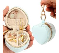 Aonstyna Small Travel Jewelry Case,Heart-Shaped Gym Ring Holder | Aonstyna Portable Heart-Shaped Gym Travel Jewelry Case,Small Organizer Mini Ring Earring Stud Necklace Storage Case