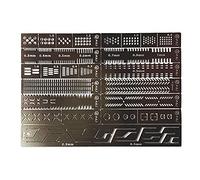 AONTOKY Hobby Model Scriber Craft Scribing Tool Kit - Modeler Drill Hole Details Maker Scribe Line Carving Auxiliary Rulers - 1/100, 1/144, 1/35 - Stainless Steel - 2.4 Inch X 3.5 Inch