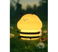 AONYIYI Bee Night Light for Kids - USB Rechargeable Silicone Nursery Lamp with Timer - 7 Color 3 Brightness Touch Night Light for Baby Sleep Soother, Girls Bedroom, and Toddler Decor