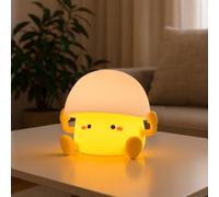 AONYIYI Silicone Egg Yolk Night Light,Tap Control Dimmable Nursery Lamp,1200mAh USB Rechargeable Light with 30-Min Timer,Safe Soft Bedside Light for Baby Kids Toddler Bedroom Decor