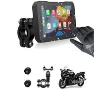 Aoocci C3 Plus Motorcycle Carplay, 5-inch HD Touchscreen, GPS Navigation System with Apple CarPlay & Android Auto, IP67 Waterproof, Support Siri(for CarPlay only), Real-Time TPMS