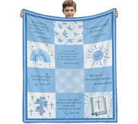 AOOCHUSS Baptism Gifts for Boys - Christian Gifts for Kids 40"x50" Christian Blanket for Boys Religious Bible Catholic Blanket