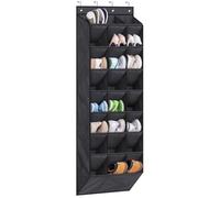 AOODA 24 Pairs Over the Door Shoe Organizer for Closet, Deep Pockets Large Hanging Shoe Rack for Door, 8-Tier Sneaker Holder Hanger, Black