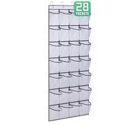 AOODA 28 Large Mesh Pockets Over The Door Shoe Rack, Hanging Shoe Organizer for Closet Hanging Shoe Rack Holder Hanger, White