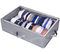 AOODA Large Hat Storage Box for Baseball Caps, Holds Up to 50 Caps Wide Hat Organizer for Closet with Cardboard, Under Bed Snapback Holder, Grey