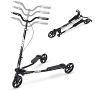 AOODIL Swing Scooter, 3 Wheels Foldable Wiggle Scooters, with 4 Level Adjustable Heights, 200mm Wheels and Anti-slip Pedal, Drift Scooter for Boys/Girls/Adults