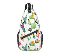 AOOEDM Anti Theft Sling Bag, for Colorful Vibrant Cactus Succulents, Shoulder Crossbody Backpack Waterproof Chest Bag Lightweight Casual Daypack for Travel Sports