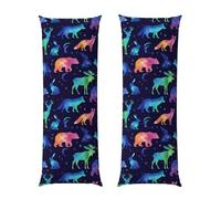 AOOEDM Body Pillow Cover 20x54 Inch, Space Galaxy Deer Bear Moose Fox Wolf Wild Animals, Plush Velvet Long Pillowcase with Zipper, Softffy Rectangular Case for Couch Bed Hotel Decor