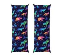 AOOEDM Body Pillow Cover 20x60 Space Galaxy Deer Bear Moose Fox Wolf Wild Animals, Plush Flannel Long Pillowcase with Zipper, Soft Cozy Cushion Protector, Wrinkle Free for Bed Sofa Home