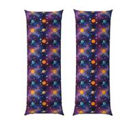 AOOEDM Body Pillowcase 20x60 Galaxy Space Planet Solar System, Plush Velvet Pillow Cover with Zipper, Cozyffy Rectangular Cushion Case for Couch Bed Home Hotel