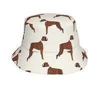 AOOEDM Boxer Dog Pattern Dog Lover Pet Unisex Bucket Hat Summer Travel Beach Sun Hat Wide Brim Fisherman Cap